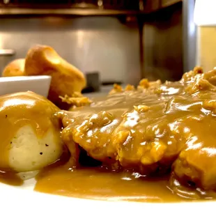 Chicken fried Steak with brown gravy