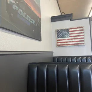 american flag on the wall