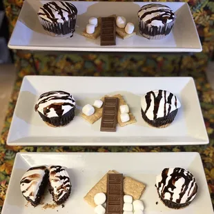 a variety of desserts