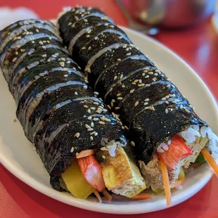 Tuna and beef kimbap