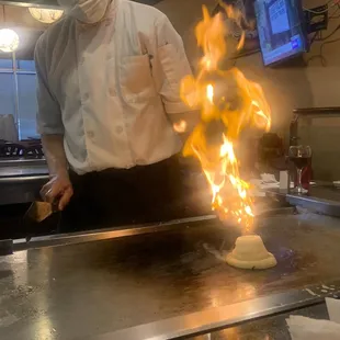 Chef&apos;s Grand finale was the Fiery Volcano!