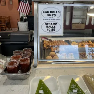 Eggroll and sesame balls pricing