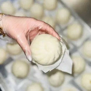 2025 Introducing our Baby Bánh bao! $2 EACH. 
(Pork steam buns with egg and Chinese sausage)