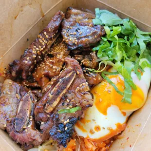 Bulgogi bibim box with galbi