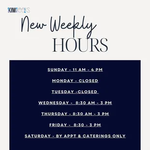 the new weekly hours