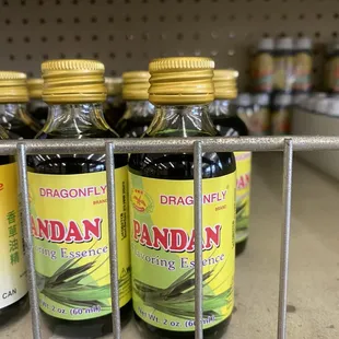 a rack of dragonfly pandan syrup
