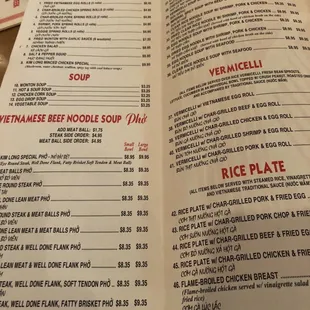 menu