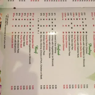 menu