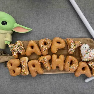 Happy Birthday donuts with a heart! So cute. And the letters are legible unlike other places. $24 (4.13.24)