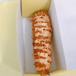 Crunchy noodle hot dog
