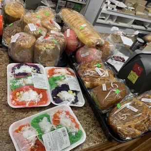 a variety of food items