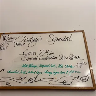 a special menu