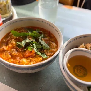 Bun Rieu (left) and Bun Cha (right)