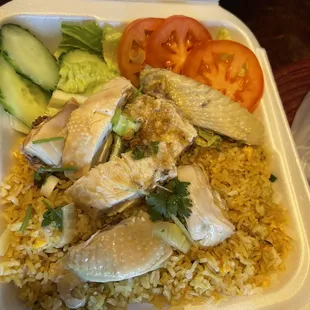 Hai Nam Chicken Rice with fried rice substitution