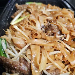 close up of Beef Chow Fun