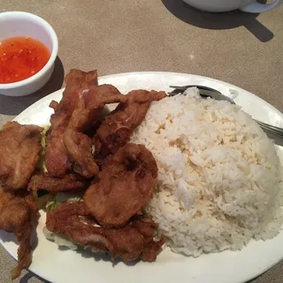 Fried Pork Chop Over Rice