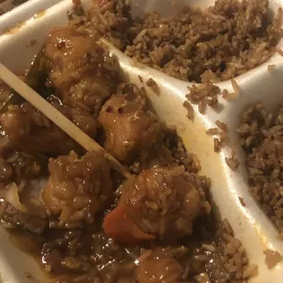 a close up of a meal in a plastic container