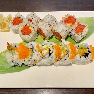 8. Spicy Tuna Roll 12. Shrimp Tempura Roll (no sauce)