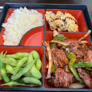 Bento box B7. Mongolian Beef Bento Box