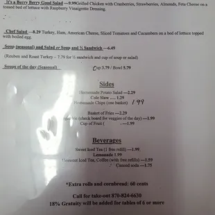 menu