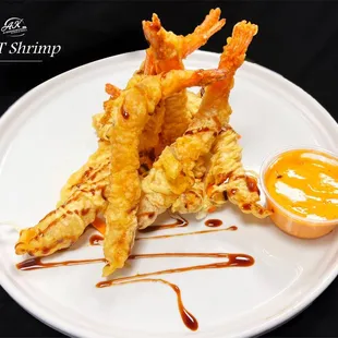 Tempura battered shrimp with AK sauce