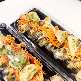 Vegas roll add spicy crab and jalapeño