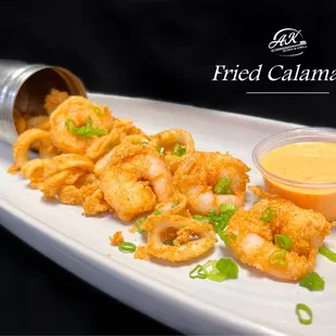 Fried seasoned calamari and shrimp with AK sauce