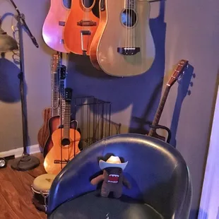 Getting ready to jam in the jam room. Disappointingly, not actually filled with jam, raspberry or otherwise.