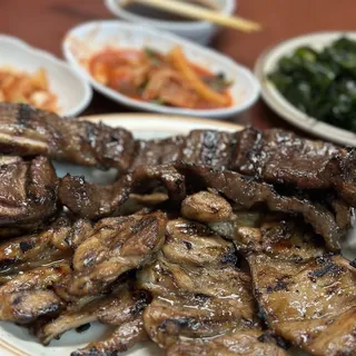 Kalbi and BBQ Chicken