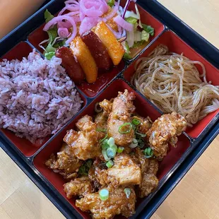 Kimchi box with yummy popcorn chicken , highly recommended