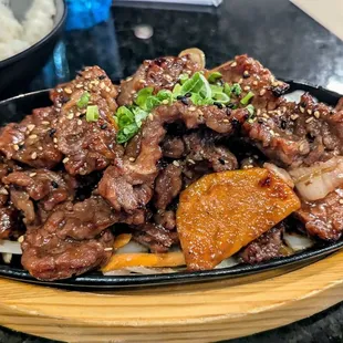 Kalbi beef, short-rib, served with sweet potatoes and onions. This was so fantastic.