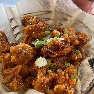 Small popcorn chicken with Korean sassy sauce
