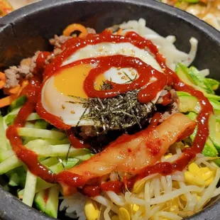 Bulgogi bimbimbap...in a super hot stone bowl!