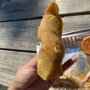 soggy bottom of the tacos, ate it right outside. got soggy so fast and the tortillas started to fall apart