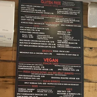 GLUTEN FREE menu!