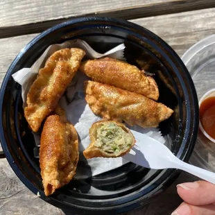 (NEW) CHICKEN Korean "Mandu" DUMPLINGS (6) - (option to fry or steam). SO GOOD