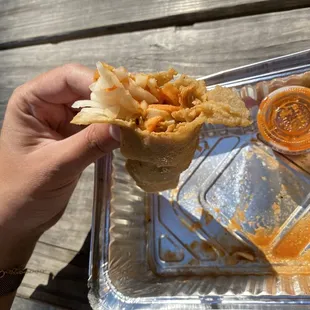 Korean Fried Chicken Kimchi Taco