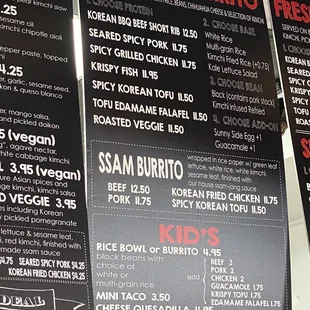 burrito menu