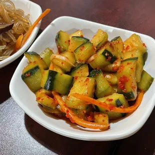 Banchan; cucumber salad