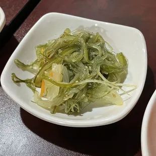 Banchan; seaweed salad