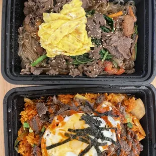 Japchae &amp; Kimchi Fried Rice