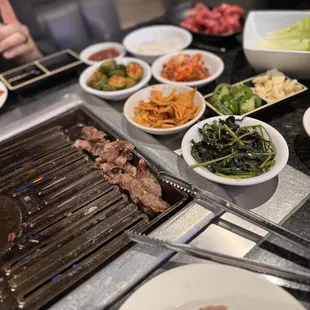 a variety of foods being prepared