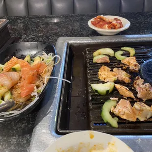 NOTE: Seafood salad comes with raw seafood pieces like salmon, tuna, etc. but we ended up cooking them