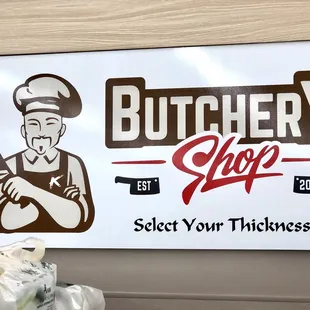 a butchery shop sign