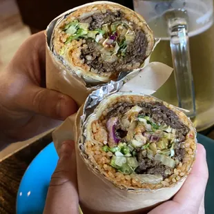 Korean BBQ Burrito with bulgogi