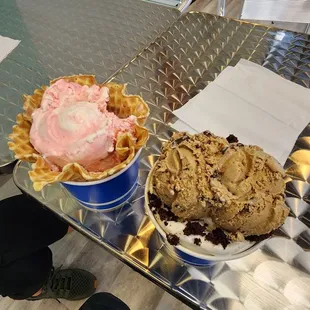 Cappuccino and Kahlua, strawberry cheesecake