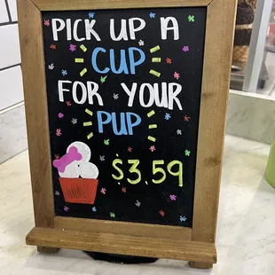 pick up a cup for your pup