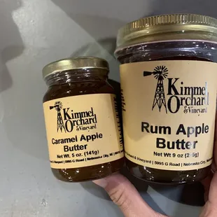 two jars of rum apple butter