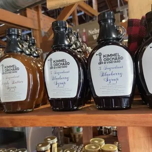 honey jars on a shelf
