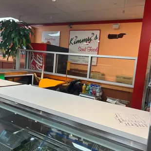the inside of a deli